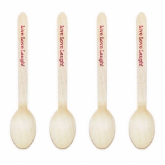 Picture of Wooden spoons 9cm Live Love Laugh!