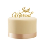 Picture of Cake Topper Just Married - Gold Sparkling