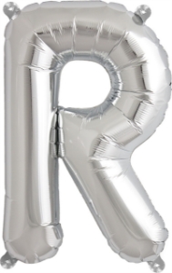 Picture of Foil Balloon Letter R silver 40cm