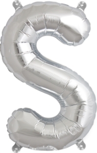 Picture of Foil Balloon Letter S silver 40cm