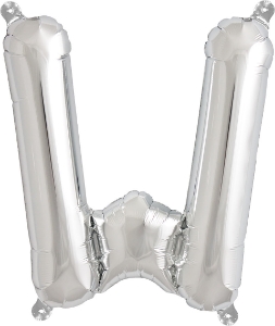 Picture of Foil Balloon Letter W silver 40cm