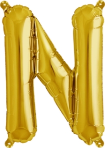 Picture of Foil Balloon Letter N gold 40cm