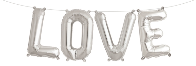Picture of Foil Balloons Kit LOVE silver