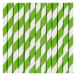 Χάρτινα καλαμάκια πράσινο ριγέ με άσπρο (25τμχ)