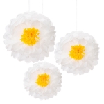 Pom Pom - Λουλούδια λευκά (σετ 3)
