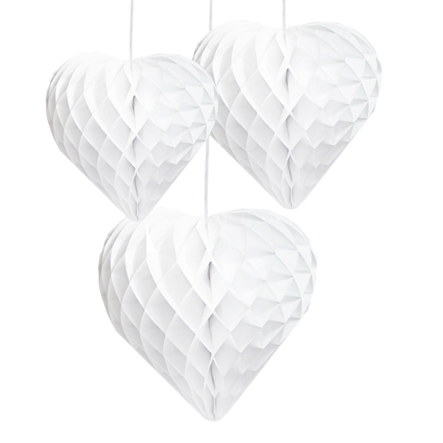 Picture of White Honeycomb Hearts (set 3)