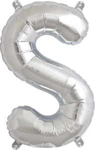 Picture of Foil Balloon Letter S silver ~ 114cm