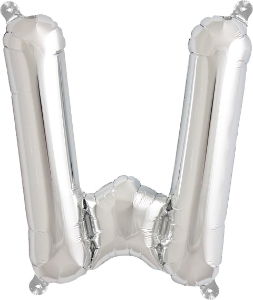 Picture of Foil Balloon Letter W silver 86cm