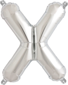 Picture of Foil Balloon Letter X silver 86cm