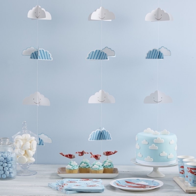 Picture of 3D Cloud Backdrop Bunting - Vintage airplane