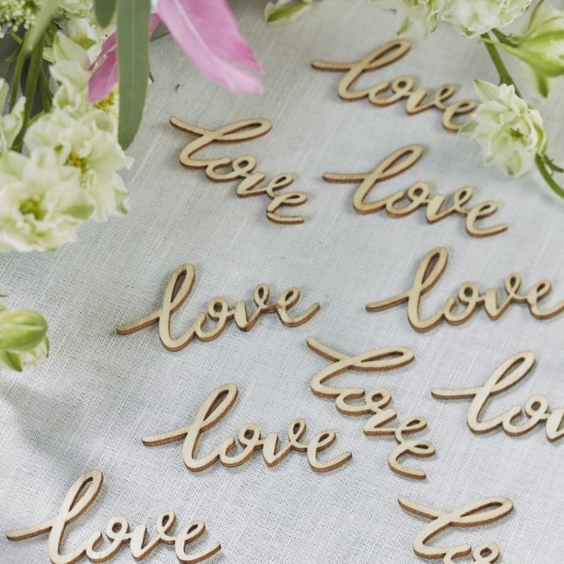 Picture of Love Words Wooden Confetti 