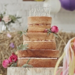 Ξύλινο διακοσμητικό για τούρτα "Just Married"