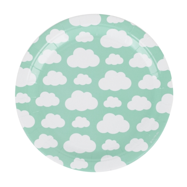 Picture of Paper Plates (22.5cm.) - Clouds
