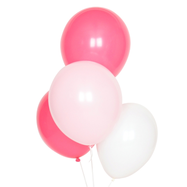 Σετ μπαλόνια - Ροζ, λευκό και φούξια (10τμχ)