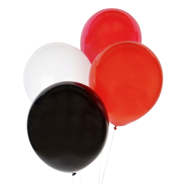 Σετ μπαλόνια-λευκό, κόκκινο, μαύρο (10τμχ)