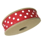Picture of Dotty Ribbon red with white 3m