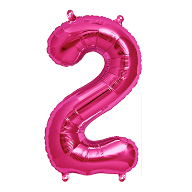 Picture of Foil balloon number 2 magenta 40cm