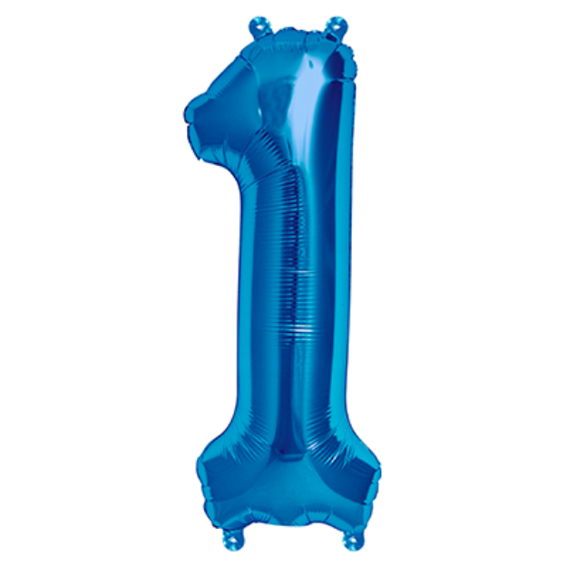 Picture of Foil balloon number 1 blue 40cm