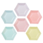 Picture of Side paper plates - Pastel Hexagonal (12pcs)