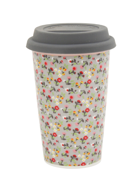 Picture of Travel Mug-Grey mille fleurs