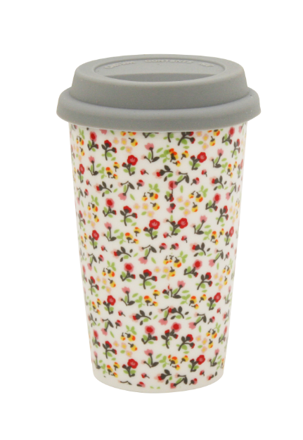 Picture of Travel Mug-White mille fleurs