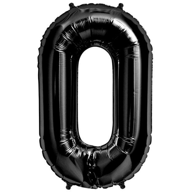 Picture of Foil balloon number 0 black 86cm.