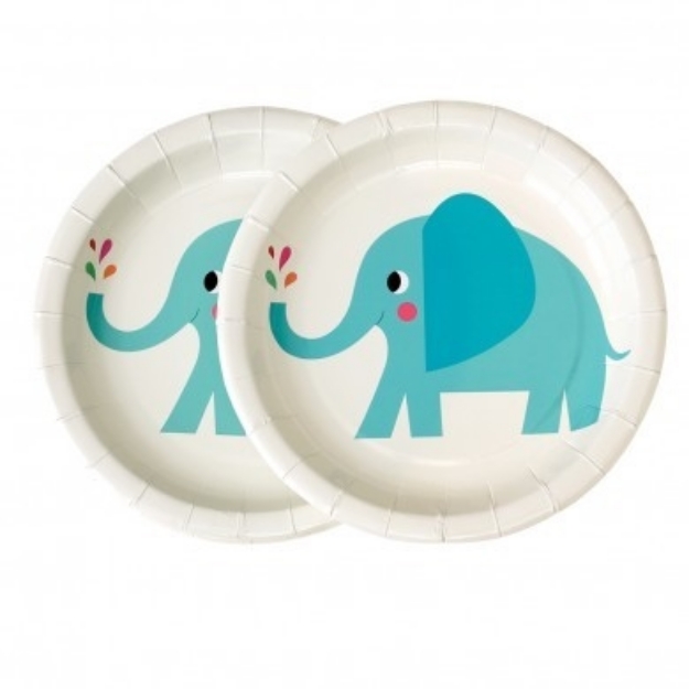 Picture of Paper plates (17,5cm.)-Little Elephant