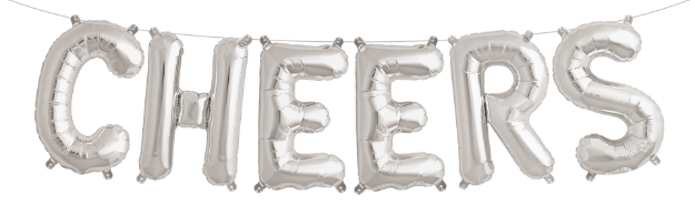 Picture of Foil Balloons Letters Kit CHEERS silver