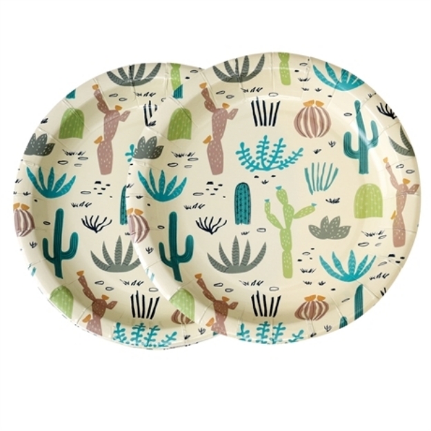 Picture of Paper plates (17,5cm.)-Cactus