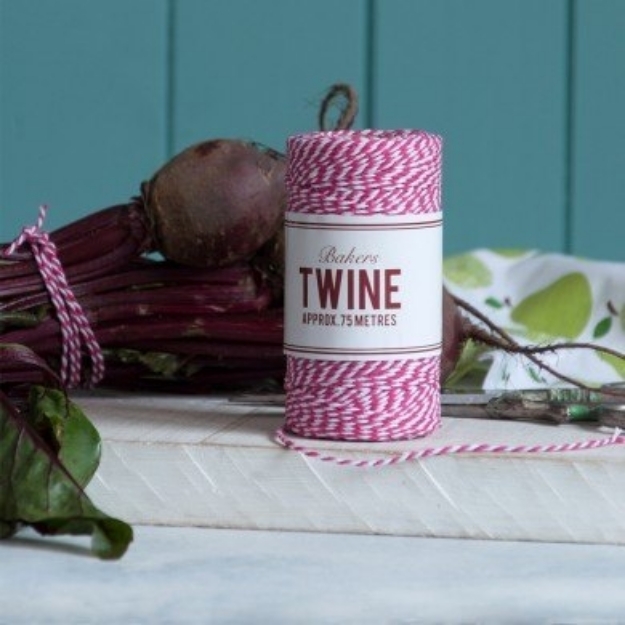 Picture of Bakers Twine- Cerise and White