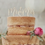 Ξύλινο διακοσμητικό για τούρτα "Mr & Mrs"