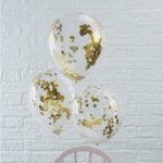 Picture of Gold round confetti filled balloons