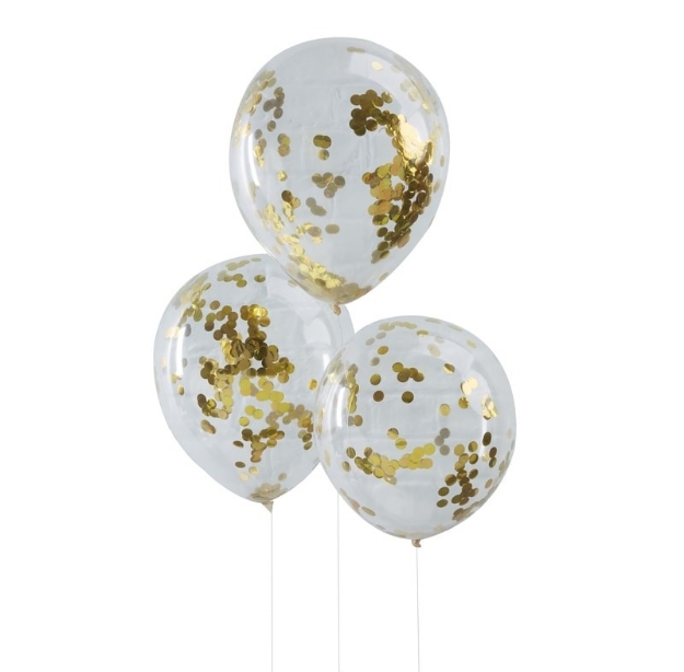 Picture of Gold round confetti filled balloons