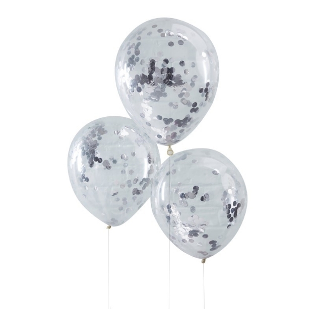 Picture of Silver Confetti Filled Balloons