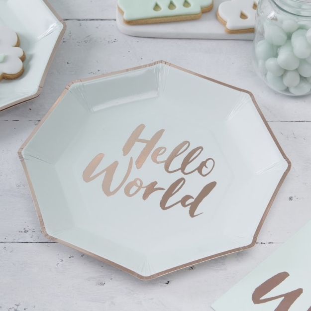 Picture of Hello World-Paper Plates (24.5cm.)