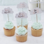 Picture of Rose Gold & Cloud Cupcake Toppers - Hello World