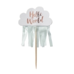 Picture of Rose Gold & Cloud Cupcake Toppers - Hello World