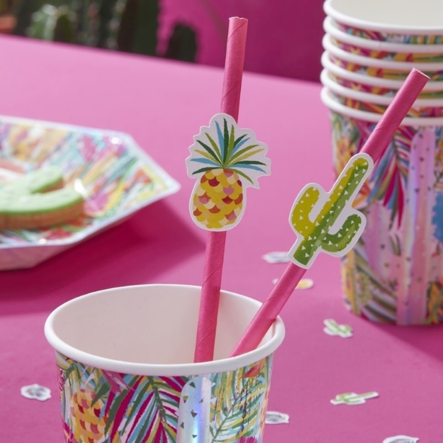 Picture of Paper Straws-Tropical (16pc.)
