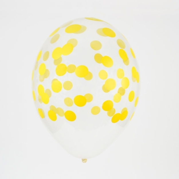 Σετ μπαλόνια πουά κίτρινα