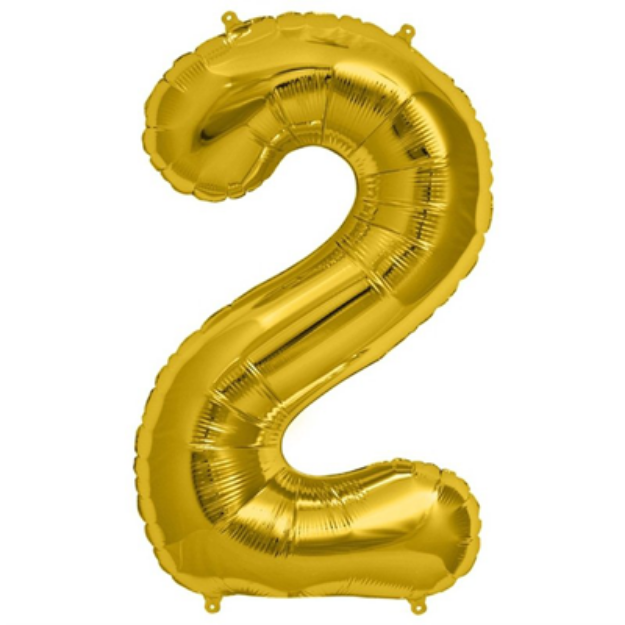 Picture of Foil Balloon Number 2 Gold 86cm