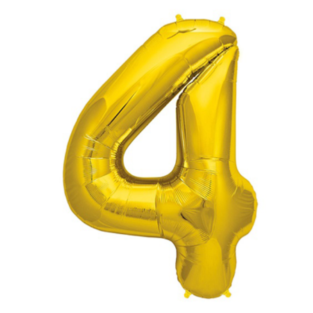 Picture of Foil Balloon No. 4 Gold 86cm