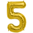 Picture of Foil Balloon Number 5 Gold 35cm