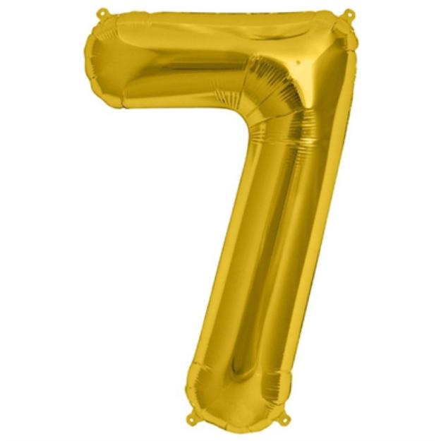 Picture of Foil Balloon Number 7 Gold 35cm