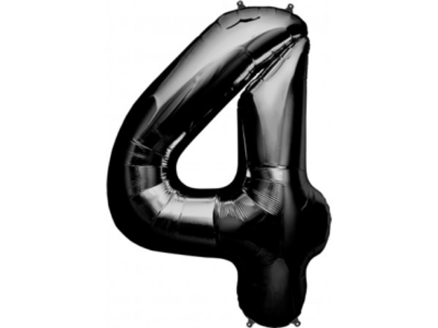 Picture of Foil balloon number 4 black 86cm