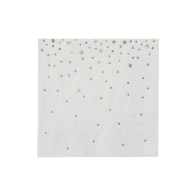 Picture of Cocktail paper napkins  - Gold Foiled Star 