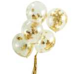 Picture of Gold Star Shaped Confetti Filled Balloons 