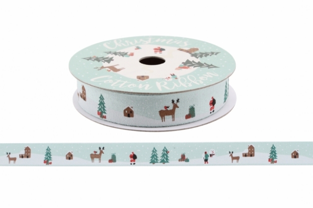Picture of Christmas scene cotton ribbon