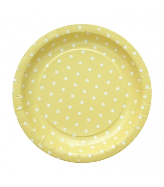 Picture of Plates yellow polka dots (20cm.)