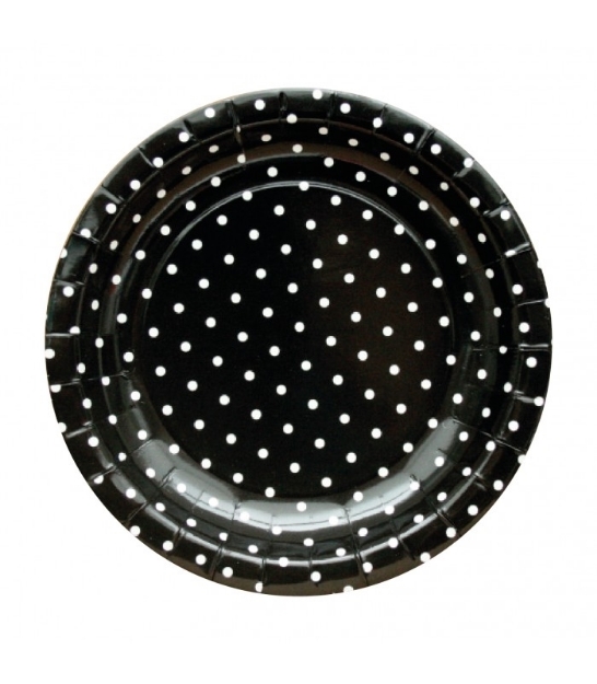 Picture of Plates black polka dots (20cm.)