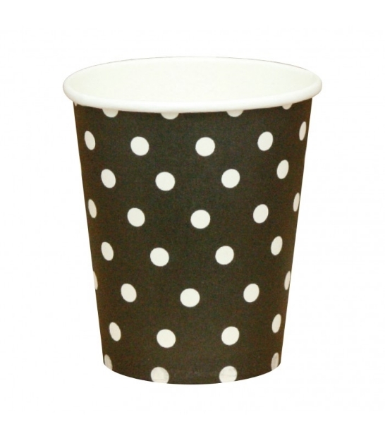 Picture of Paper cups black polka dots